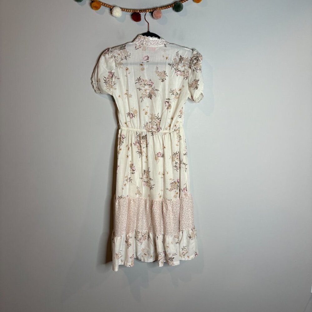 Vintage Jerri Jee floral prairie 1970's floral dress - Picture 4 of 4